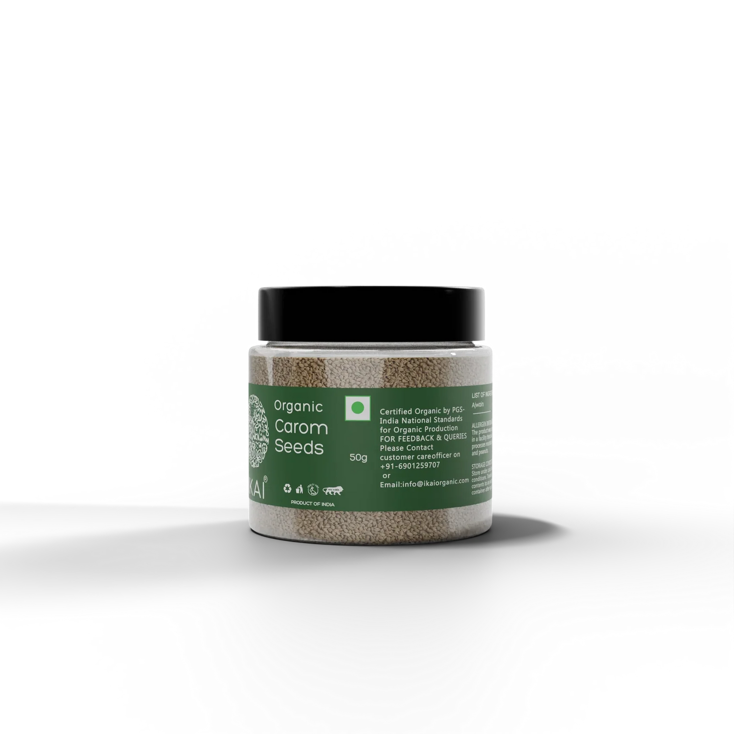 Seeds| Organic Carom Seeds (Ajwain) - Bishop’s weed , Aromatic Spice- No Preservatives- Ikai Organic – 50gm