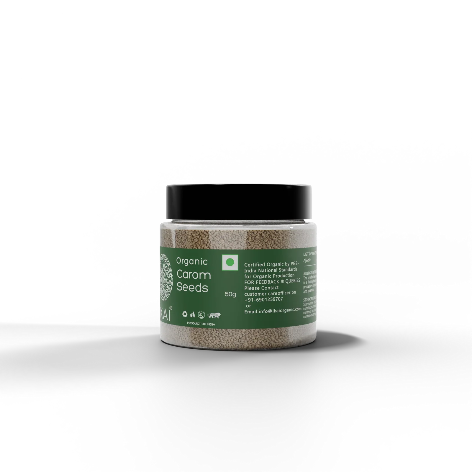 Seeds| Organic Carom Seeds (Ajwain) - Bishop’s weed , Aromatic Spice- No Preservatives- Ikai Organic – 50gm
