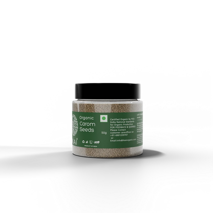 Seeds| Organic Carom Seeds (Ajwain) - Bishop’s weed , Aromatic Spice- No Preservatives- Ikai Organic – 50gm