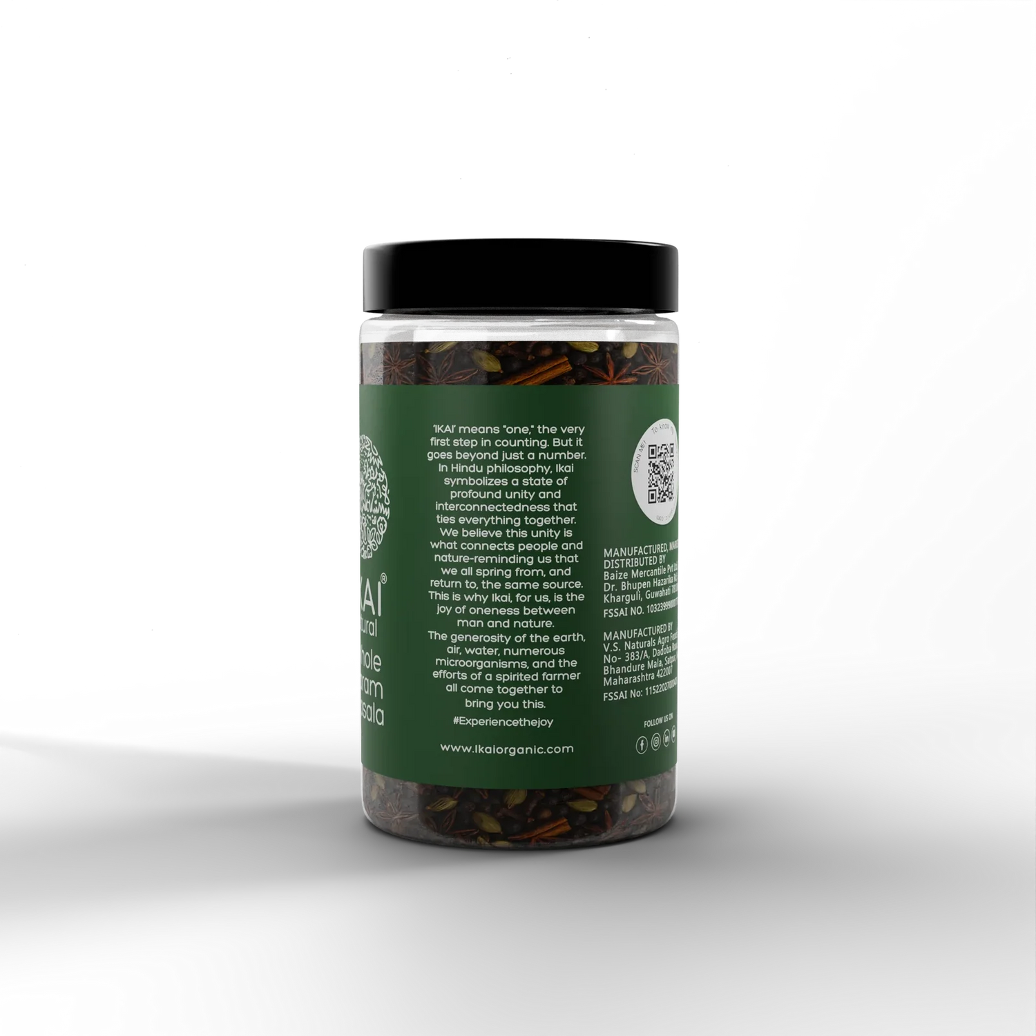 Masala |Natural Whole Garam Masala - Spice Mix , Medicinal - Pure ,Aromatic  - No Preservatives- Ikai Organic – 50gm