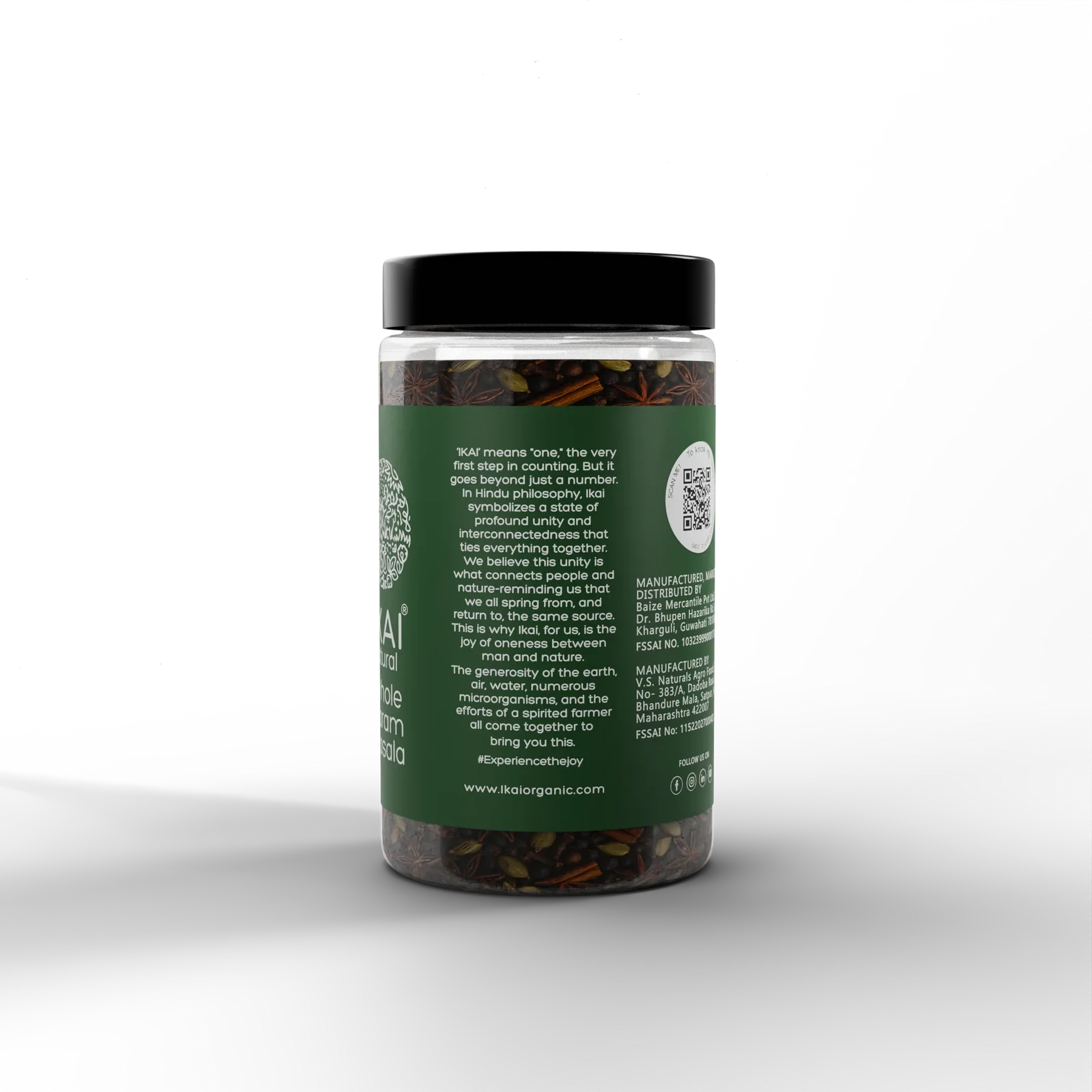 Masala |Natural Whole Garam Masala - Spice Mix , Medicinal - Pure ,Aromatic  - No Preservatives- Ikai Organic – 50gm