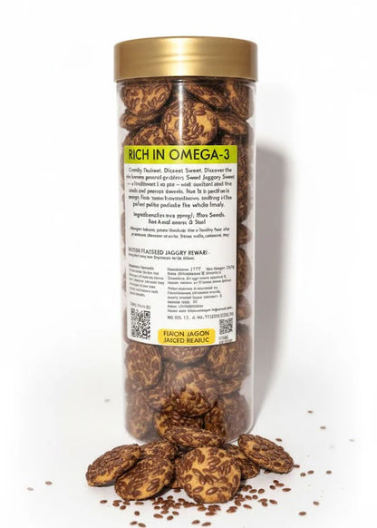 Flax Seeds Jaggery Rewari - Rich in Omega-3 -Naturally Sweet -Seasonal Edition - No Onion, No Garlic - The Cowboys Farm- 260gm