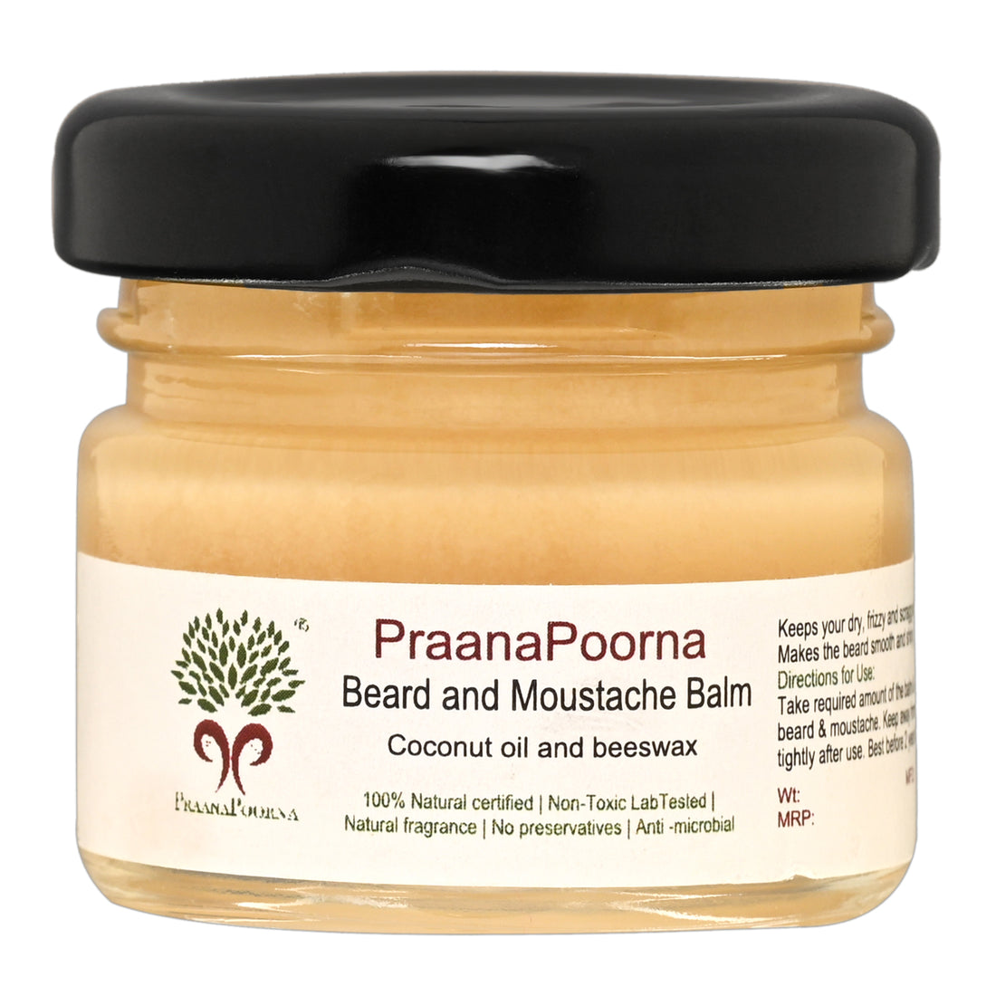 Beard and Moustache Balm - Natural &amp; Chemical Free - Praanapoorna – 25gm