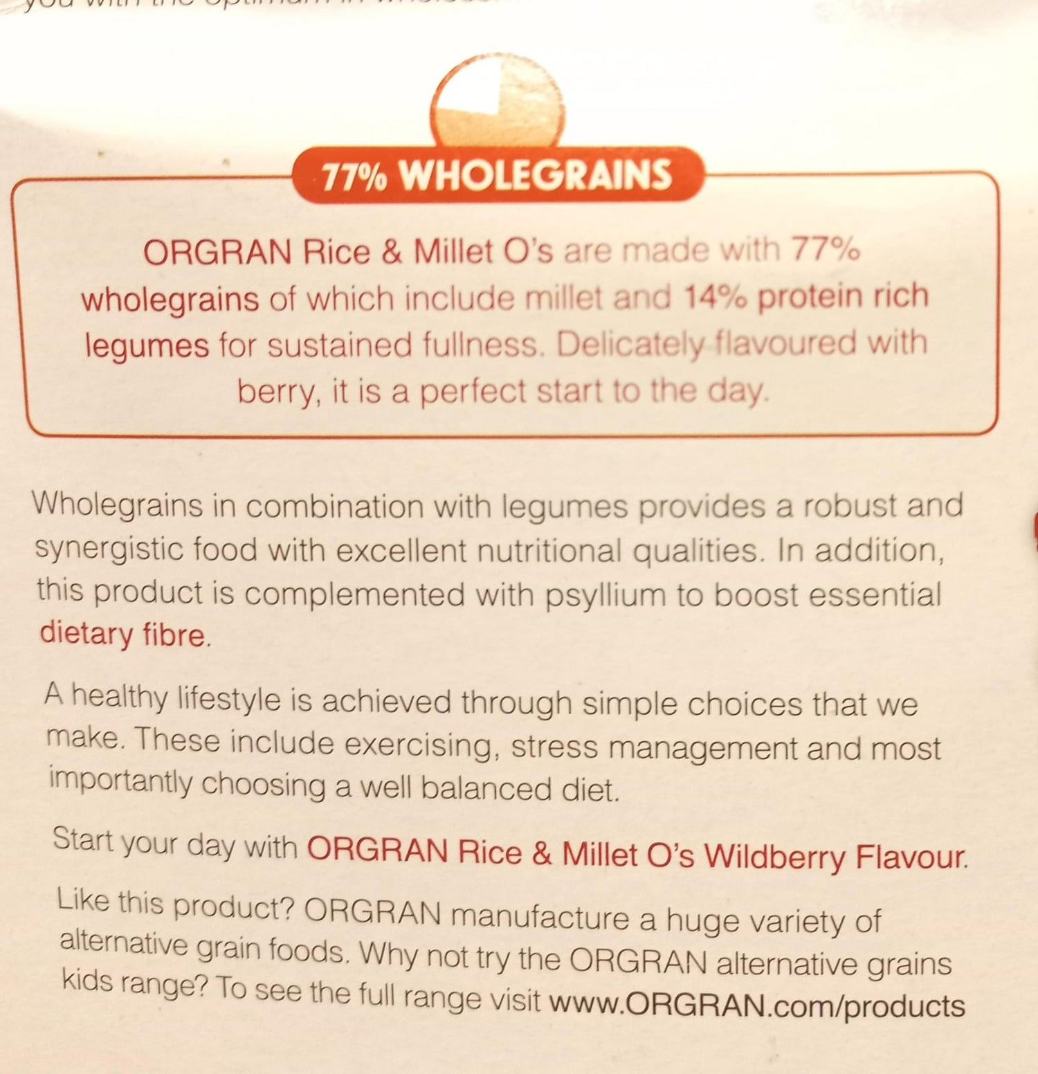 Rice &amp;amp; Millet | (Wildberry Flavor) - Vegan, Gluten Free, Wheat Free, Egg Free, Dairy Free &amp;amp; Yeast Free - Orgran - 300gm