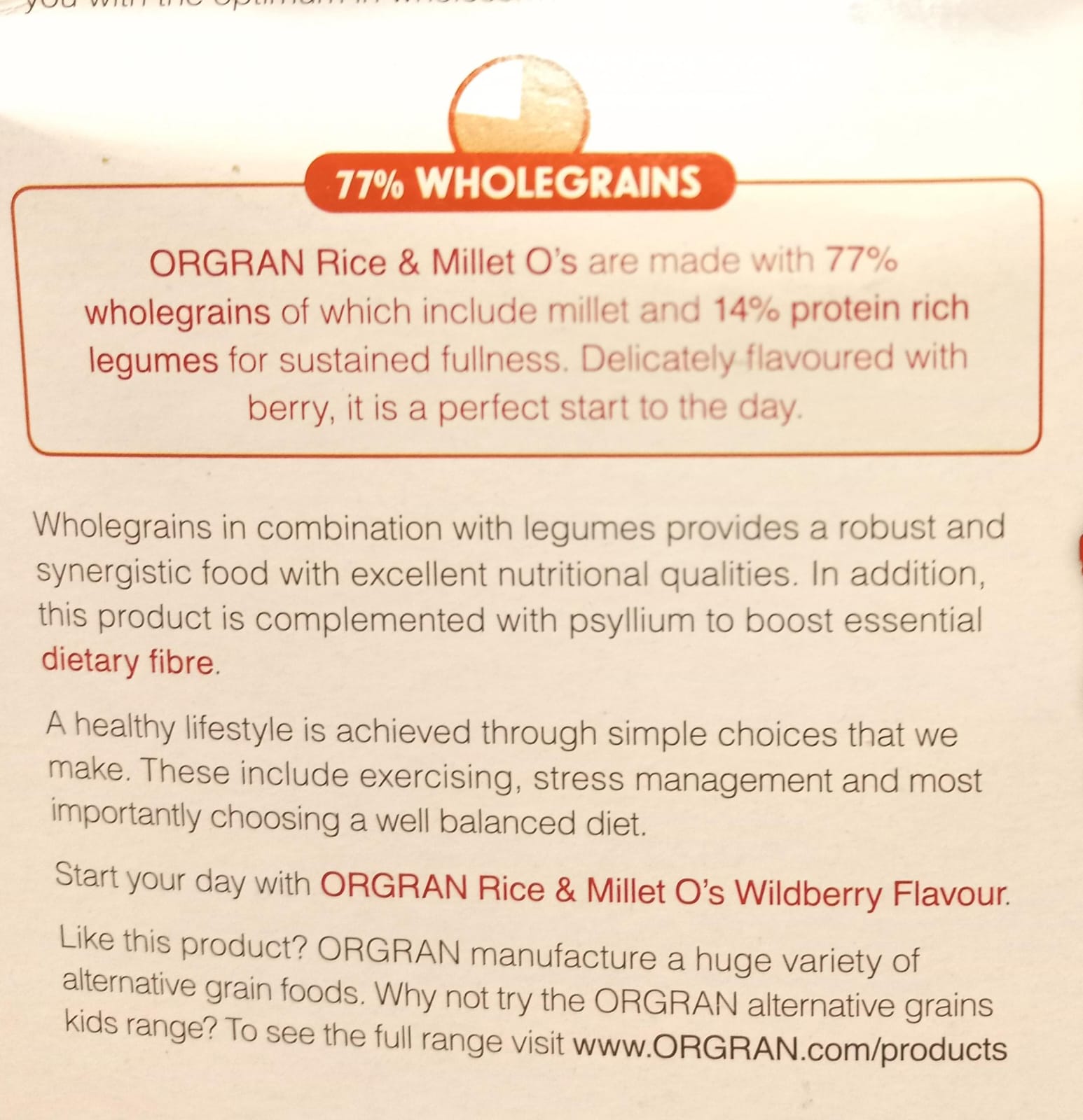Rice &amp;amp; Millet | (Wildberry Flavor) - Vegan, Gluten Free, Wheat Free, Egg Free, Dairy Free &amp;amp; Yeast Free - Orgran - 300gm