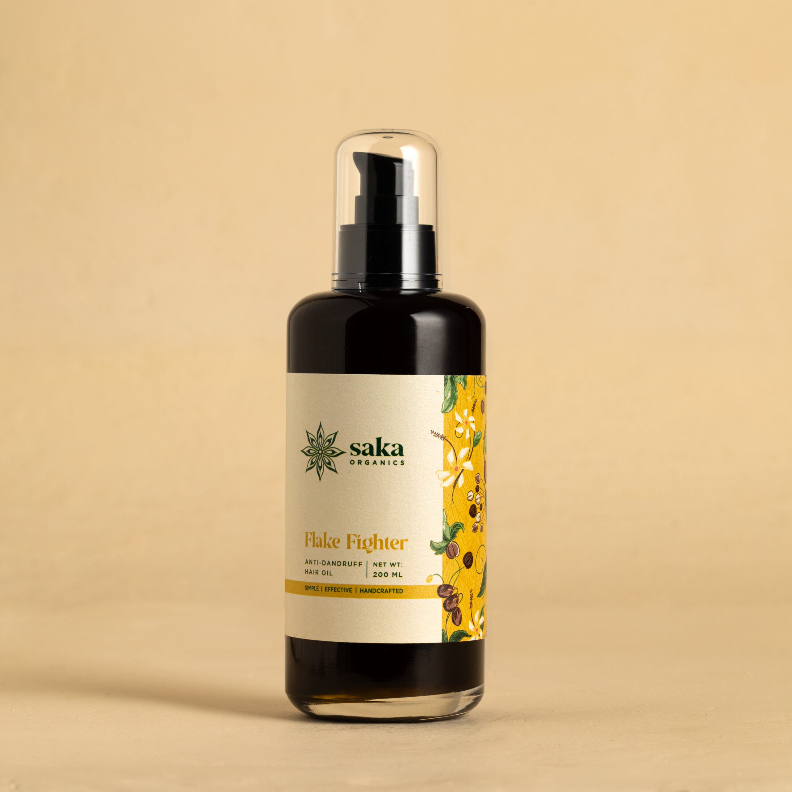Hair Oil | Flake Fighter - Anti Dandruff Hair Oil - Handcrafted - Saka Organics - 200ml