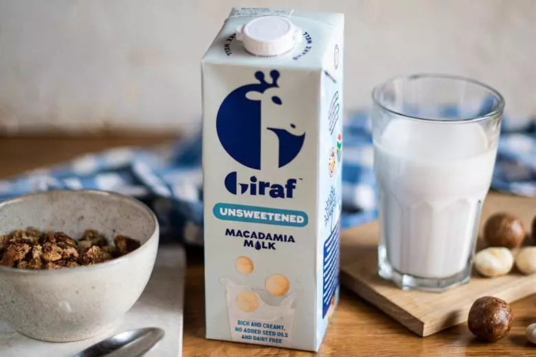 Milk | Macadamia Milk (Unsweetened) - Gluten Free, -Rich and Creamy-No Preservative, No Added Seed Oils, Dairy Free -Giraf- 1000ml