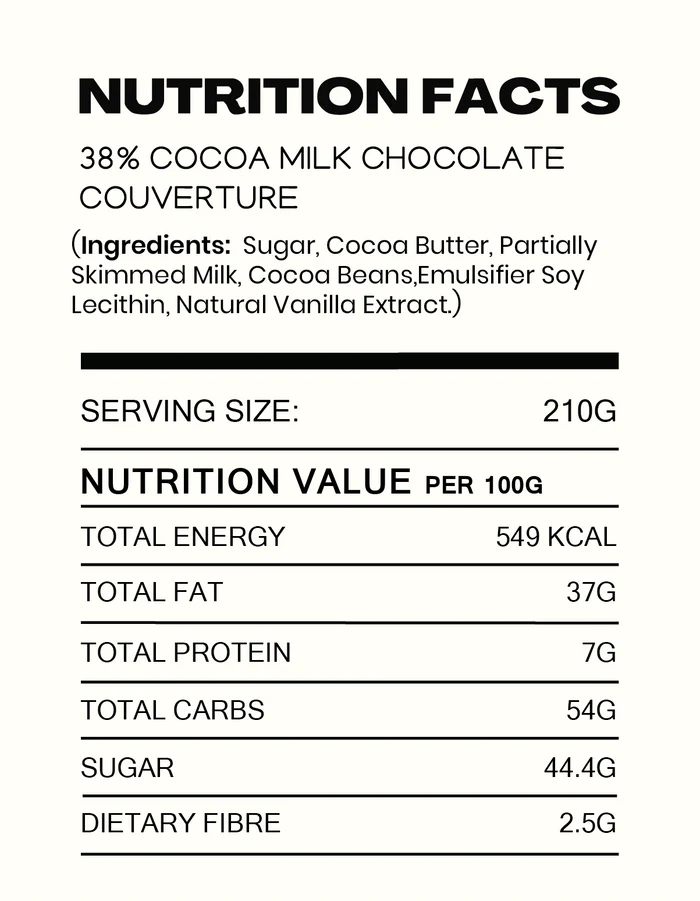 Chocolate | 38% Cocoa Milk Chocolate Couverture- Made in Kerala from Single - Origin Cocoa – Vegan -No Vegetable Oil, No Artificial Flavours- Cocoacraft – 210gm