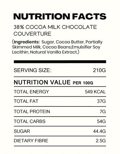 Chocolate | 38% Cocoa Milk Chocolate Couverture- Made in Kerala from Single - Origin Cocoa – Vegan -No Vegetable Oil, No Artificial Flavours- Cocoacraft – 210gm