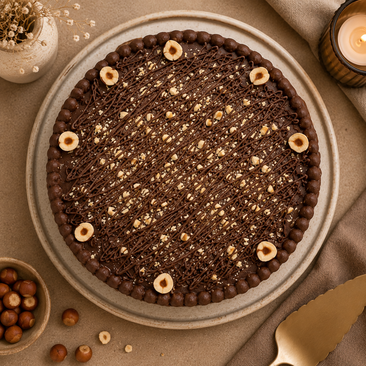 Cake | Hazelnut Chocolate - With Almond Butter Frosting - Vegan &amp; Gluten Free - Nature&