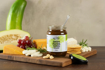 Chutney | Green Papaya Thokku -Made with Green Papaya, rich in digestive enzymes-Slow-Cooked in cold-pressed sesame oil - No added Vinegar, Sugar or Preservativess– Wildstraw – 300gm