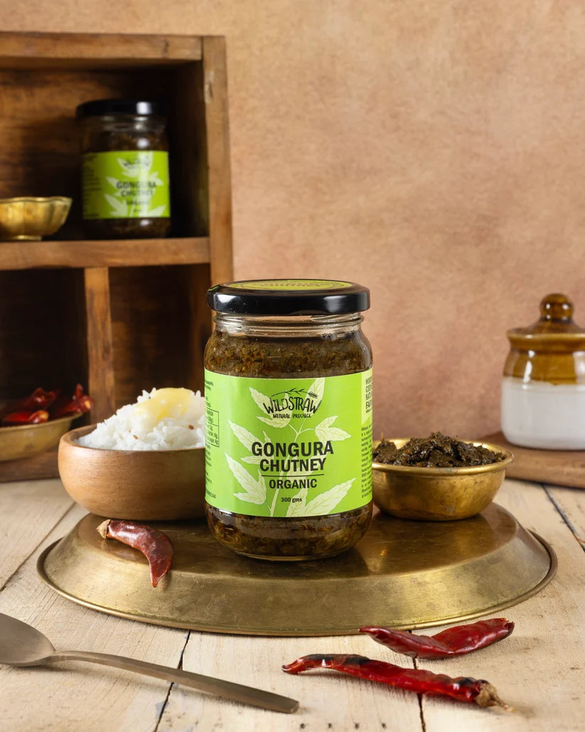Chutney | Gongura Chutney-Cooked with Garlic and Cold-pressed sesame oil  - No added Vinegar, Sugar or Preservativess– Wildstraw – 300gm