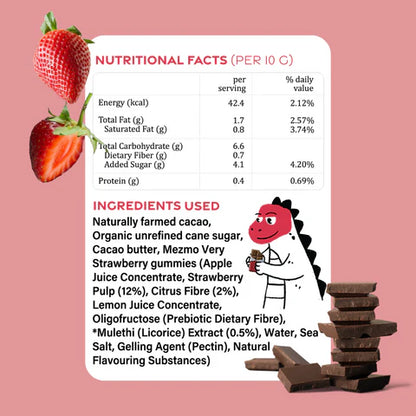 Chocolate | Strawberry Chocolate Pebbles (Made With Natural Fruit) – No Artificial Colours &amp;amp; No Preservatives – Mezmo Candy – 40gm