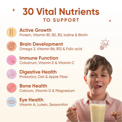 Protein Powder | Kids Superfuel (Creamy Vanilla) - Nutrition Mix – Organic - Gluten Free  &amp; Sugar Free – No Preservatives - No Plam Oil - Wellbeing Nutrition – 400gm