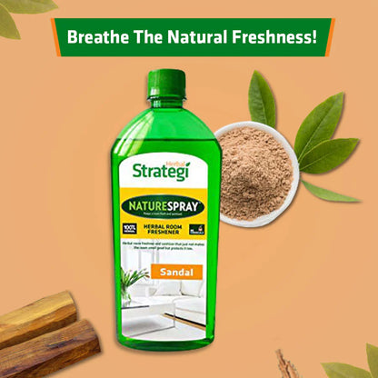 Room Freshener| Sandal Herbal Room Freshener &amp; Disinfectant – Herbal Strategi – 500ml