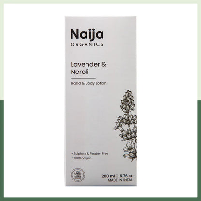 Body Lotion  | Lavender &amp; Neroil Extract Hand &amp; Body Lotion - 100% Vegan, Sulphate &amp; Paraben Free ,Chemical Free– Naija – 200ml