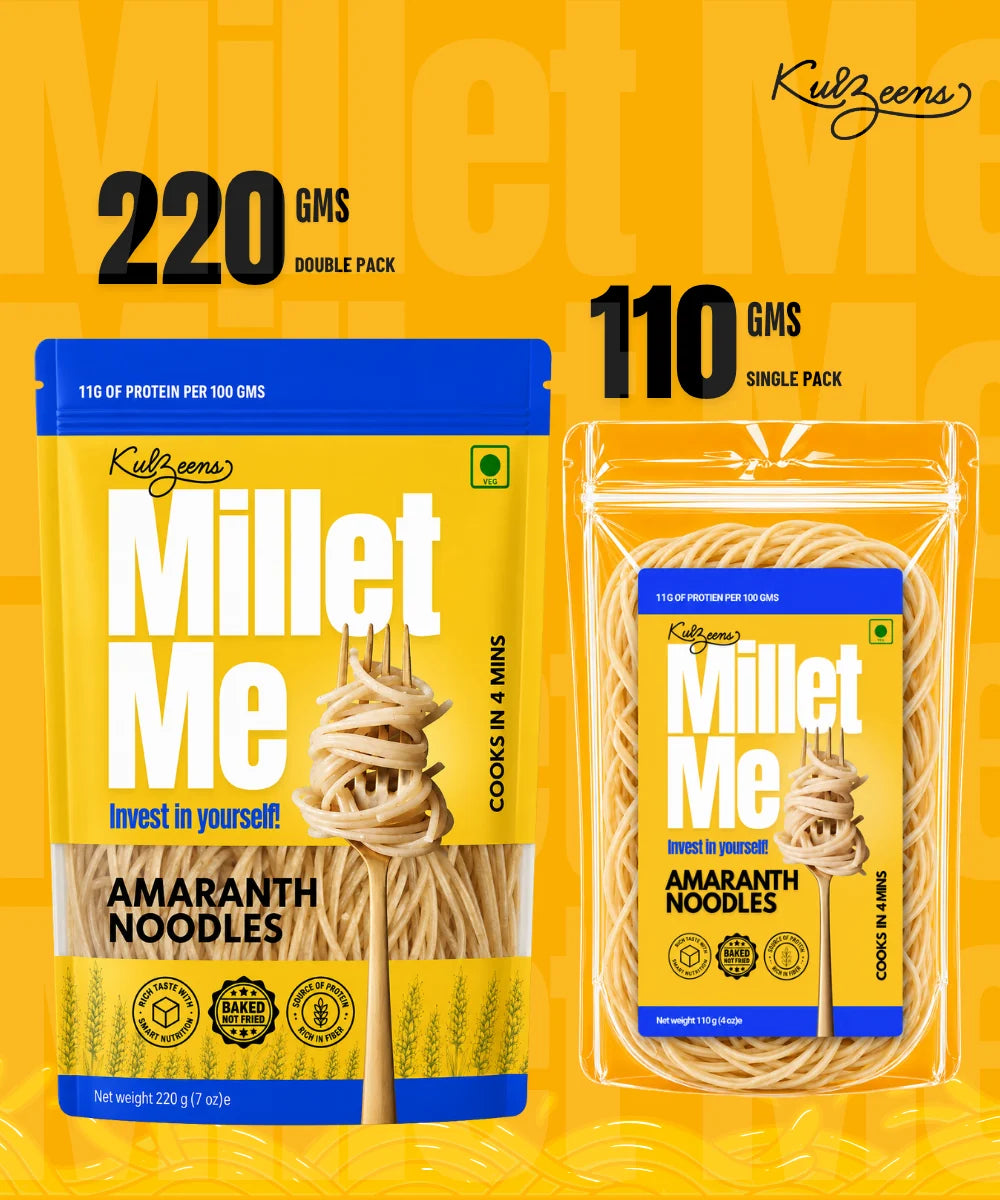 Noodles| Millet Me (Amaranth Noodles) -Calcium Rich &amp; Fasting Friendly-Gluten Free -No Artificial Additives, No Preservatives – Kuizeens – 220gm