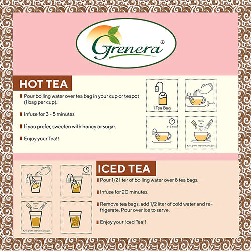 Tea | Moringa Green Tea - Caffeine Free-No Artificial Flavours, Colours, or Preservatives - Grenera - 25 Tea Bag