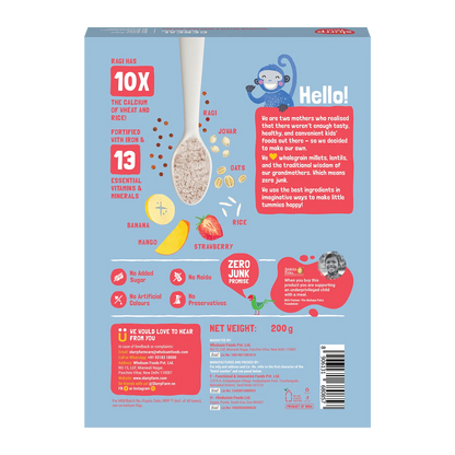 Cereal | Multigrain Millets and Mixed Fruit Cereal with Milk – No Added Refined Sugar, High In Protein, No Maida &amp;amp; No Salt – Slurrp Farm – 300gm (Copy)