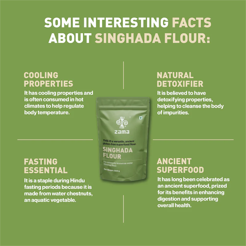 Flour | Singhada Flour  (Chestnut)- Gluten-Free  – Zama Organics – 1000gm