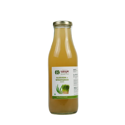 Juice | Aloevera + Wheatgrass Juice -Detox &amp; Immunity Tonic - Natural Health Booster - No Added Sugar – No Artificial Preservatives, No Added Color &amp;amp; No Added Synthetic Preservatives – Satvyk – 500ml