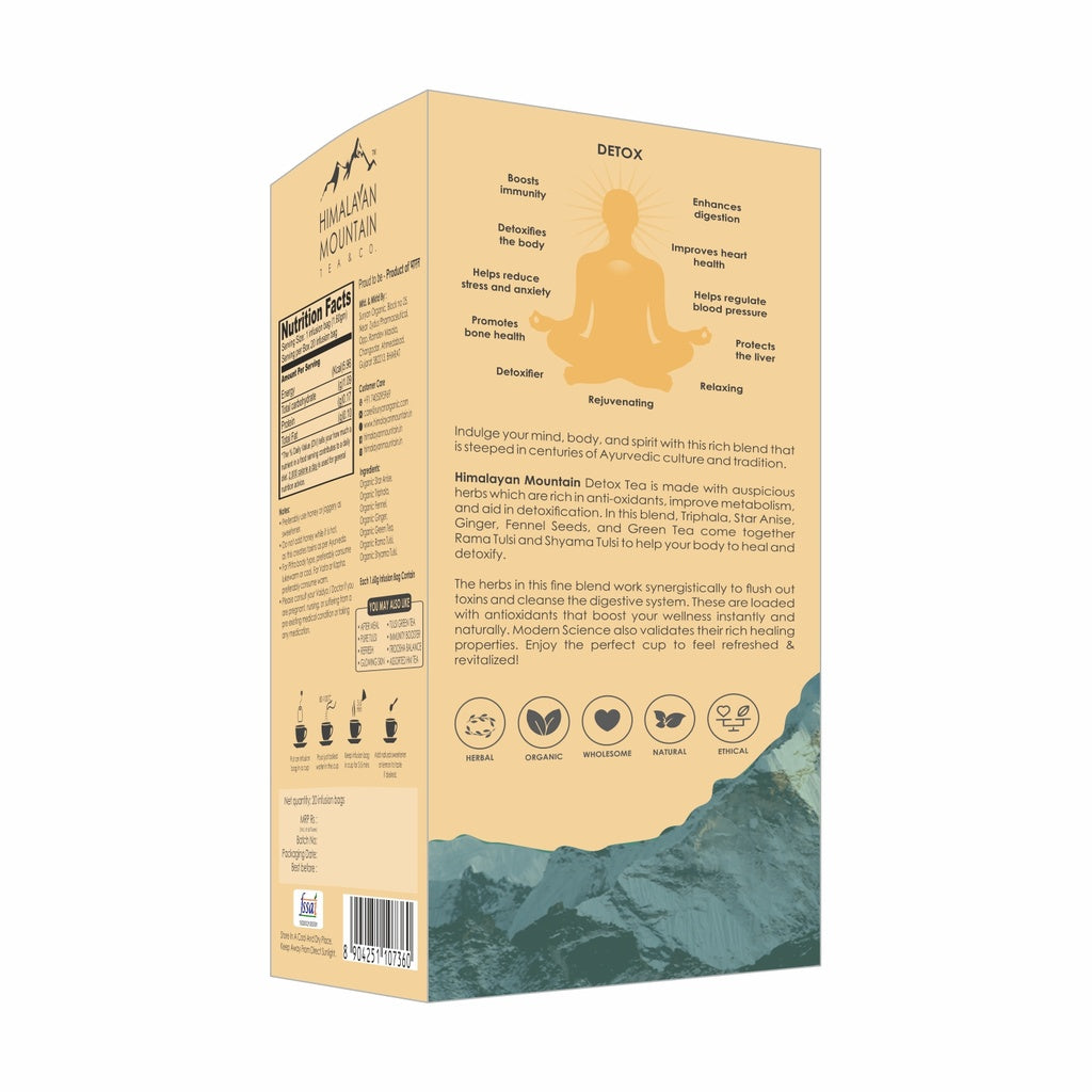 Tea | Detox - Triphala - Star Anise - Tulsi - Green Tea - Himalayan Mountain – 1.60g x 20 Infusion Bag