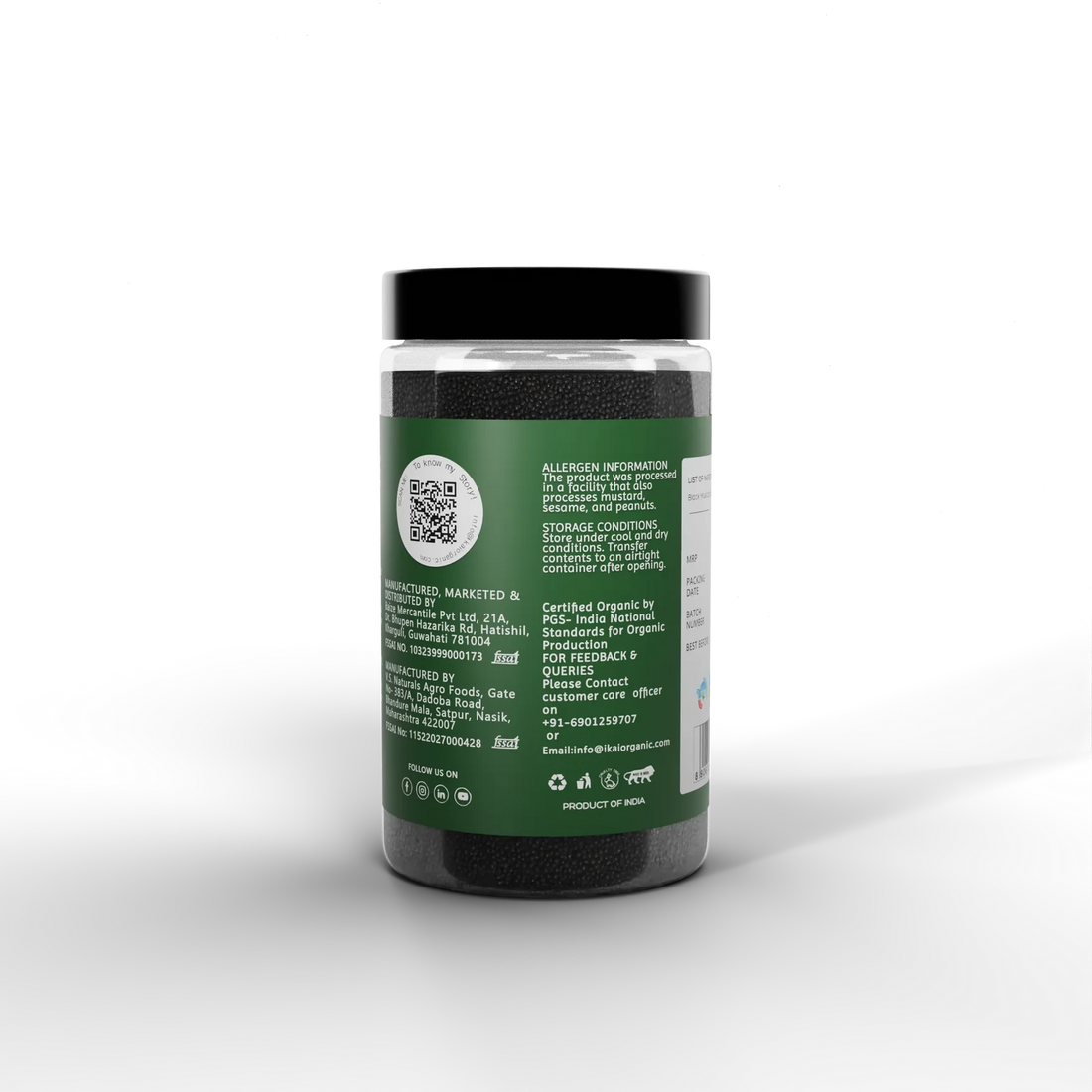 Seeds| Black Mustard Seeds - Kali Sarson- No Preservatives- Ikai Organic – 100gm