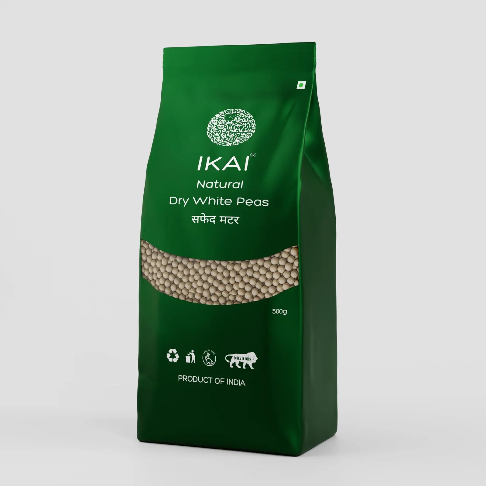 Peas | Dry White Peas -  Natural Protein Foods - Gluten Free Indian Foods-Support Heart Health -No Preservatives- Ikai Organic – 500gm