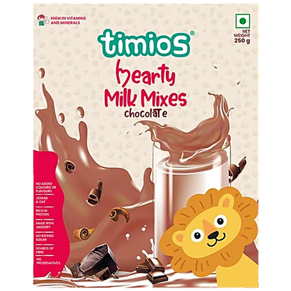 Hearty Milk Mix (Chocolate) - High Protein, Made With Jaggery-No added Sugar,No Artificial Flavours or Preservatives  - Timios - 250gm (Copy)