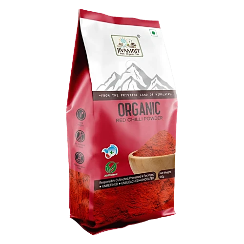 Powder | Organic Red Chilli Powder - No Preservatives- Jivamrit – 100gm