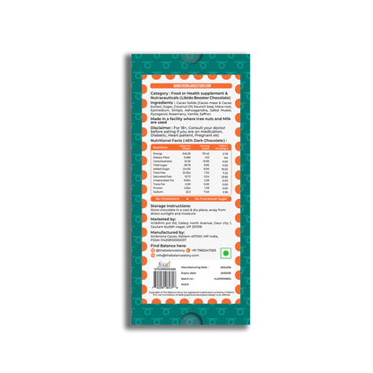 Dark Chocolate | 45% Dark – FOR HIM – 8 Herbs Powder – Bean To Bar – Vegan, Gluten Free, No Emulsifiers, No Artificial Fillers, No Additives &amp; No Added Preservatives – The Balance Story – 60gm