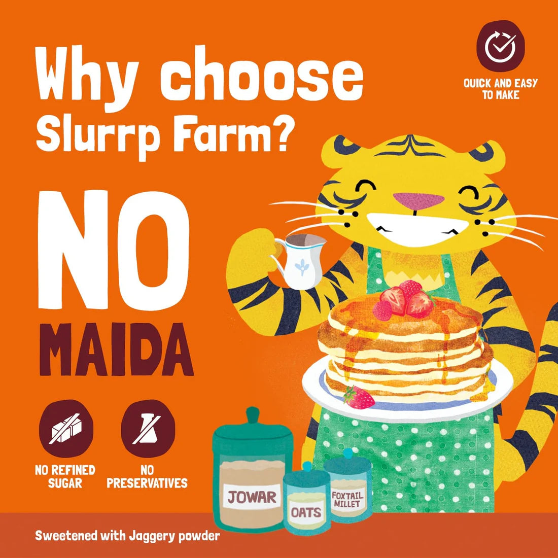 Pancake | Millet Mix Pancake Classic - No Refined Sugar &amp; No Maida - Slurrp Farm - 150gm