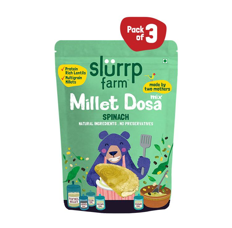 Millet Dosa: Spinach - No Maida & Low Salt - Slurrp Farm - 150gm
