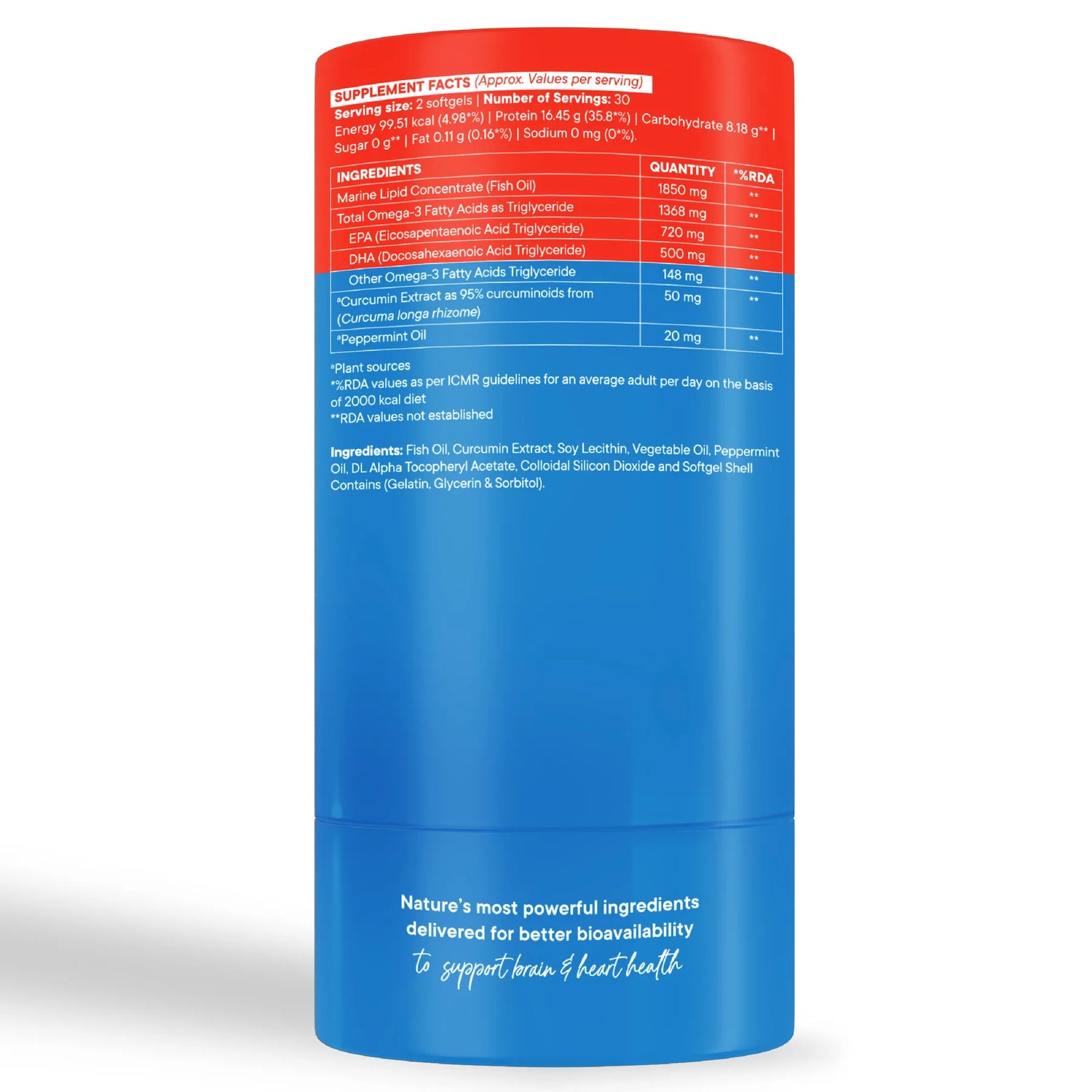 Fish Oil | 4x Strength Omega 3 Fish Oil - High Strength - For Joint, Heart &amp; Brain Health - Mercury Free - Wellbeing Nutrition - 60 Soft Gel