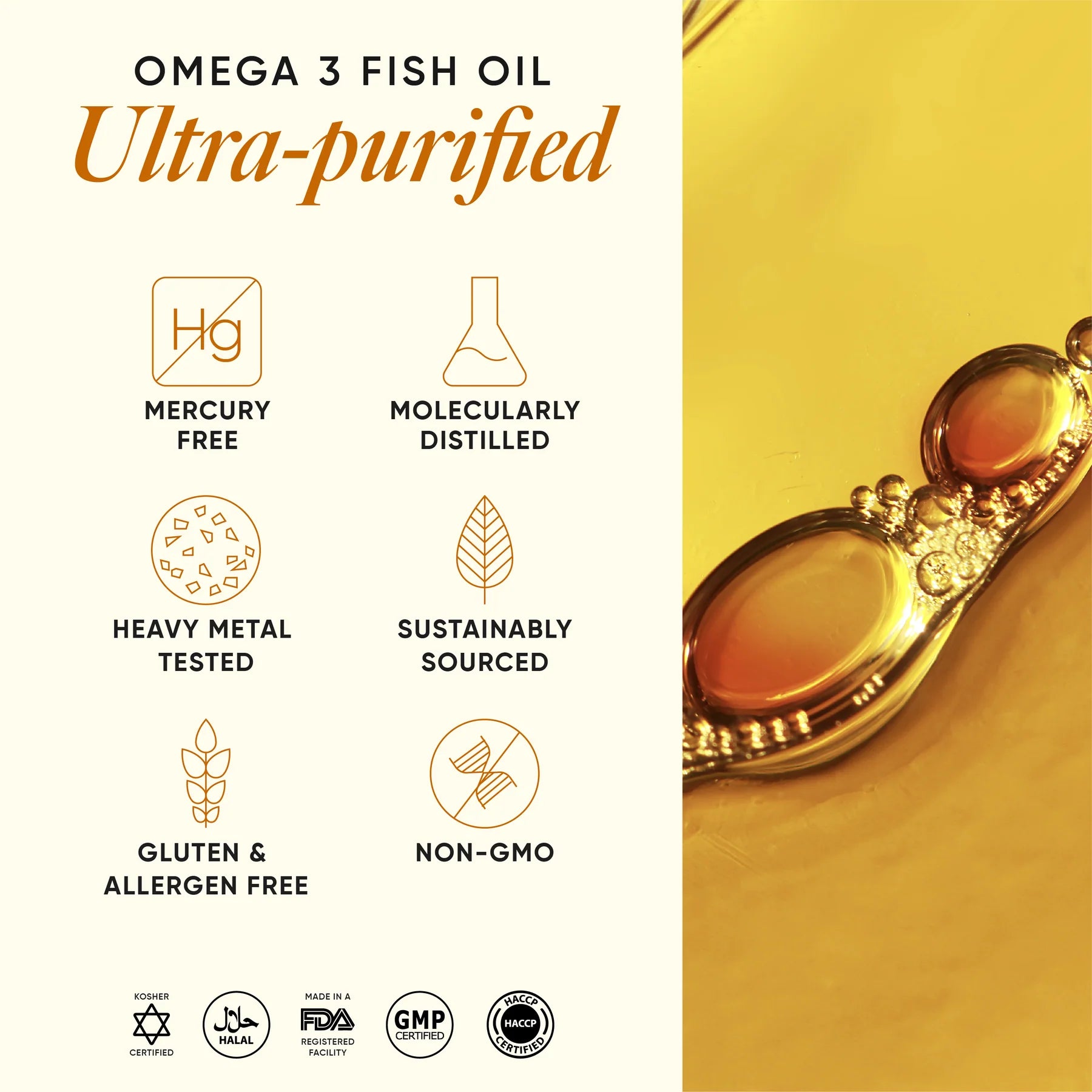 Fish Oil | 4x Strength Omega 3 Fish Oil - High Strength - For Joint, Heart &amp; Brain Health - Mercury Free - Wellbeing Nutrition - 60 Soft Gel
