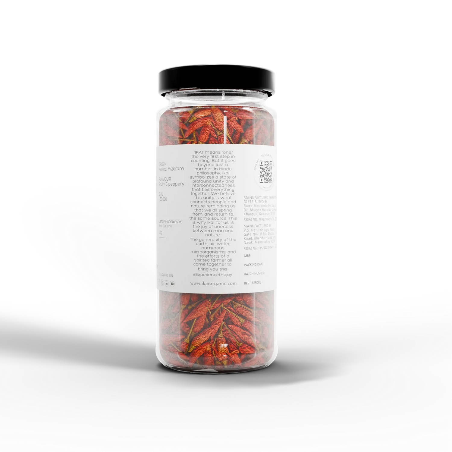 King Chilli | Natural Bird’s Eye Chilli -Mizo Hmarchate -Regional Speciality-Mizoram , Exotic - No Preservatives- Ikai Organic – 25gm