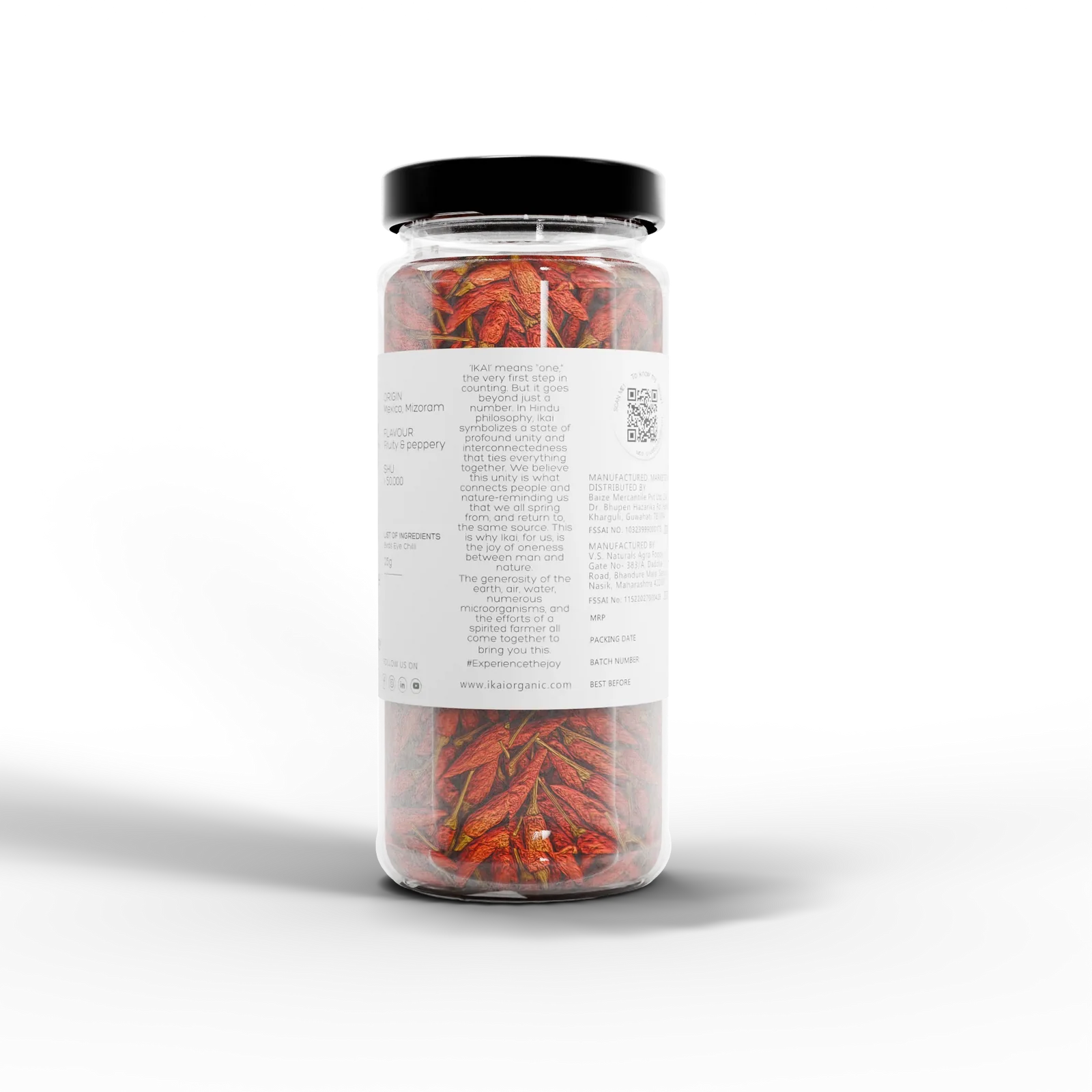 King Chilli | Natural Bird’s Eye Chilli -Mizo Hmarchate -Regional Speciality-Mizoram , Exotic - No Preservatives- Ikai Organic – 25gm