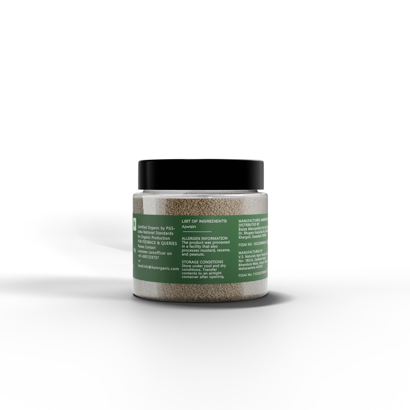 Seeds| Organic Carom Seeds (Ajwain) - Bishop’s weed , Aromatic Spice- No Preservatives- Ikai Organic – 50gm