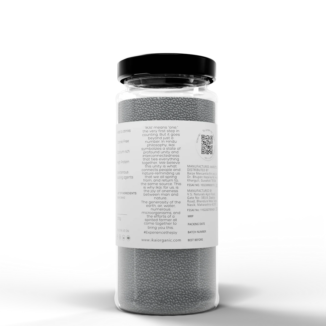 Seeds| Sweet Basil Seeds - Sabja - Customised for Vitality ( High Protein ) - Support Weight loss - No Preservatives- Ikai Organic – 100gm