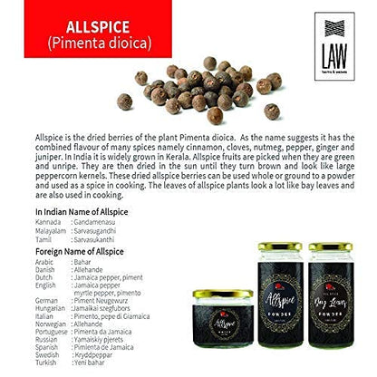 Allspice Powder (Amaica Pepper Powder) - Jamaica Pimenta  - Farm Direct Produce - 100% Pure -  No Artificial Colors, No Preservatives &amp;amp; No Additives - Loom And Weaves - 100gm