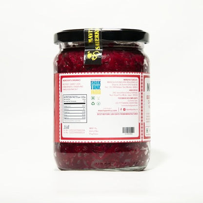 Beetroot Carrot Kraut - Tangy, Crispy And Bursting With Flavours - No Added Vingear, Flavours &amp; No Preservatives - MAVI’s - 500gm