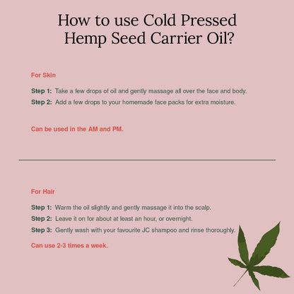 Cold Pressed Hemp Seed Carrier Oil - Juicy Chemistry - 30ml