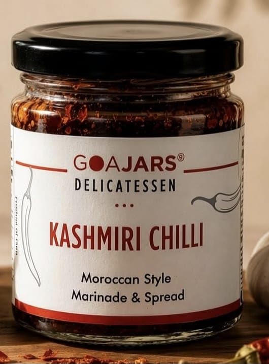 Kashmiri Chilli Paste (Red Chilli) - 100% Pure &amp; Natural Ingredients - Marinade - No Seeds - Vegan - No Gluten - Moroccan Cuisine - Stir-fry Cooking Sauce , Pasta Sauce  - GOAJARS - 170gm