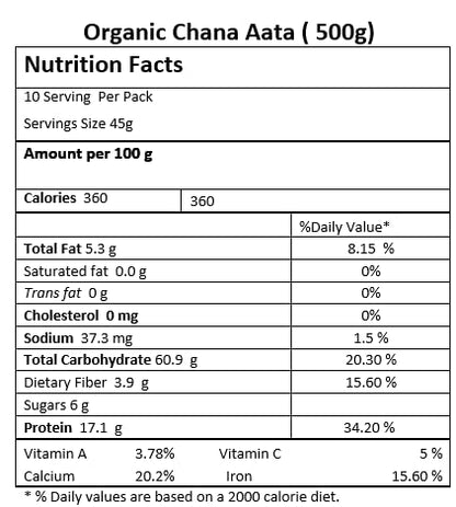 Chana Flour (Chana Aata) - Just Organik - 500gm