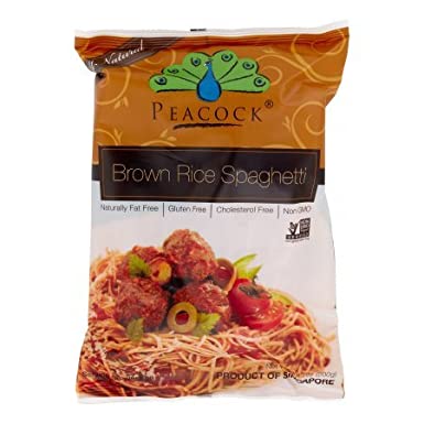 Brown Rice Spaghetti - Gluten Free, Cholesterol Free &amp;amp; Fat Free – Peacock - 200gm