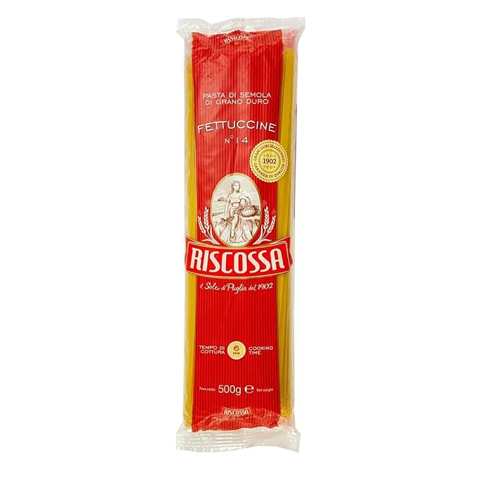 Fettuccine | Pasta Di Semola Di Grano Duro - No Additives, Non GMO,&amp; No colorant &amp; No Preservatives- Riscossa - 500g