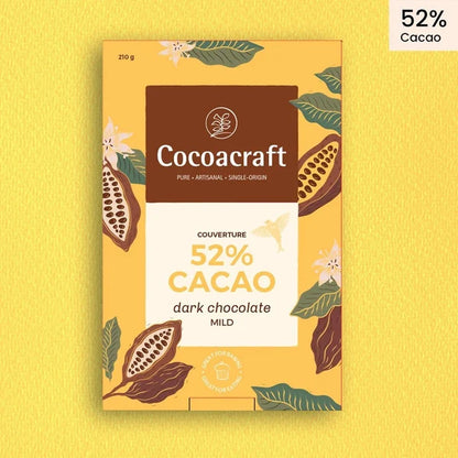 Chocolate | 52% Cocoa Dark Chocolate Mild - Made in Kerala from Single - Origin Cocoa  – Vegan -No Vegetable Oil, No Artificial Flavours- Cocoacraft – 210gm