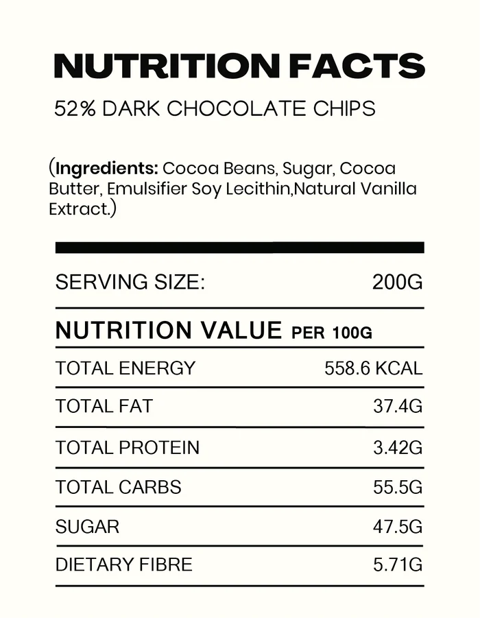 Chocolate | 52% Dark Chocolate Chocolate Chips - Made in Kerala from Single - Origin Cocoa – Vegan -No Vegetable Oil, No Artificial Flavours- Cocoacraft – 210gm