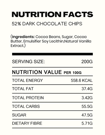 Chocolate | 52% Dark Chocolate Chocolate Chips - Made in Kerala from Single - Origin Cocoa – Vegan -No Vegetable Oil, No Artificial Flavours- Cocoacraft – 210gm