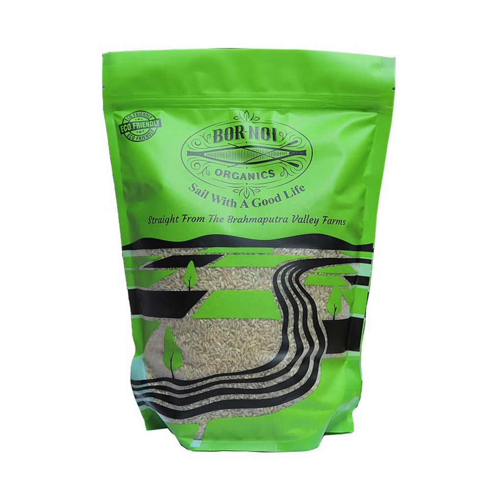 Rice | Aromatic Brown Rice – Straight From The Brahmaputra Valley Farms – The Medicinal Rice From Assam – USDA Organic – BOR-NOI ORGANICS – 1000gm